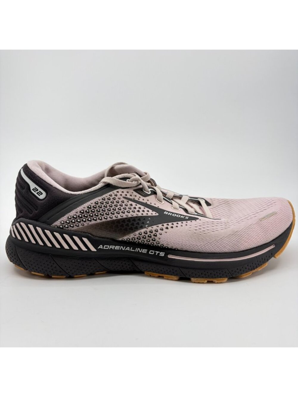 Brooks Adrenaline GTS 22 Womens Size 10.5 Pink Black Running Shoes Sneakers